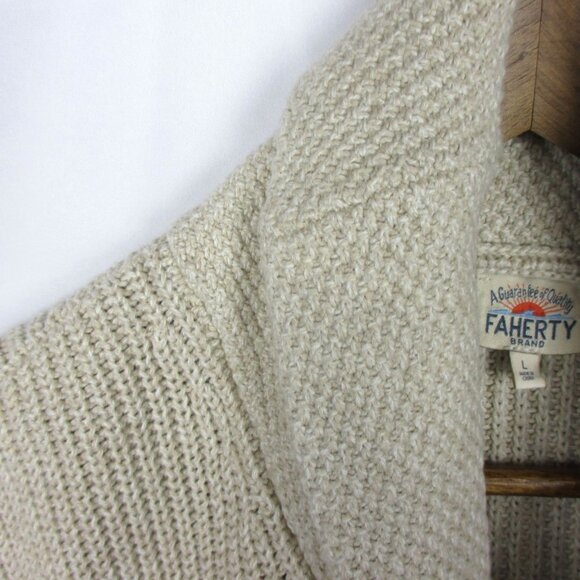 Faherty Mens Shawl Collar Neck Cotton Cashmere Blend Cardigan Large Marl… - Picture 5 of 9